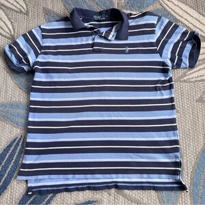 Polo‎ Ralph Lauren Men’s Striped Rugby Short Sleeve Navy Blue Polo Size XL